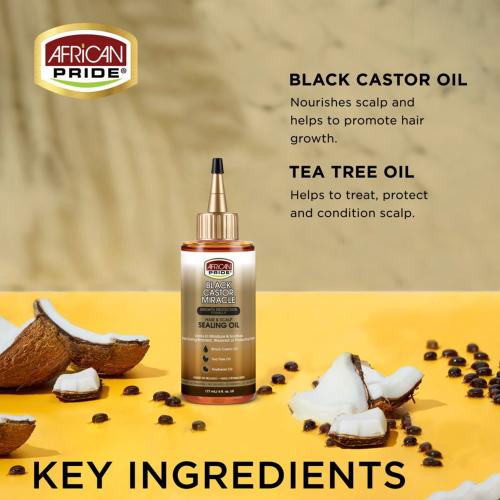 African Pride Black Castor Miracle Hair & Scalp Sealing Oil 6 oz