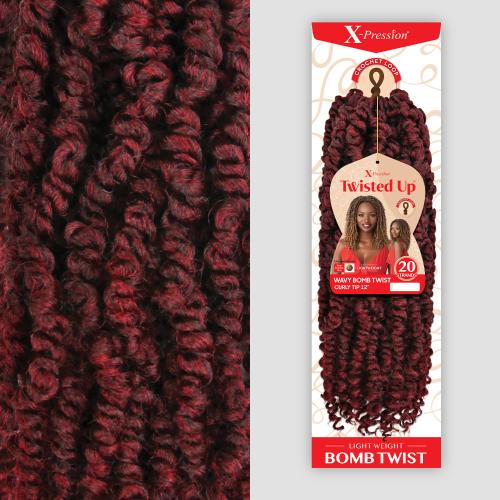 Outre Synthetic Braid Twisted Up- X PRESSION CROCHET BRAID - WAVY BOMB TWIST CURLY TIP 12"