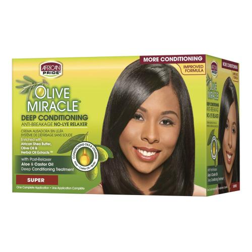 African Pride Olive Miracle Deep Conditioning No-Lye Relaxer Super