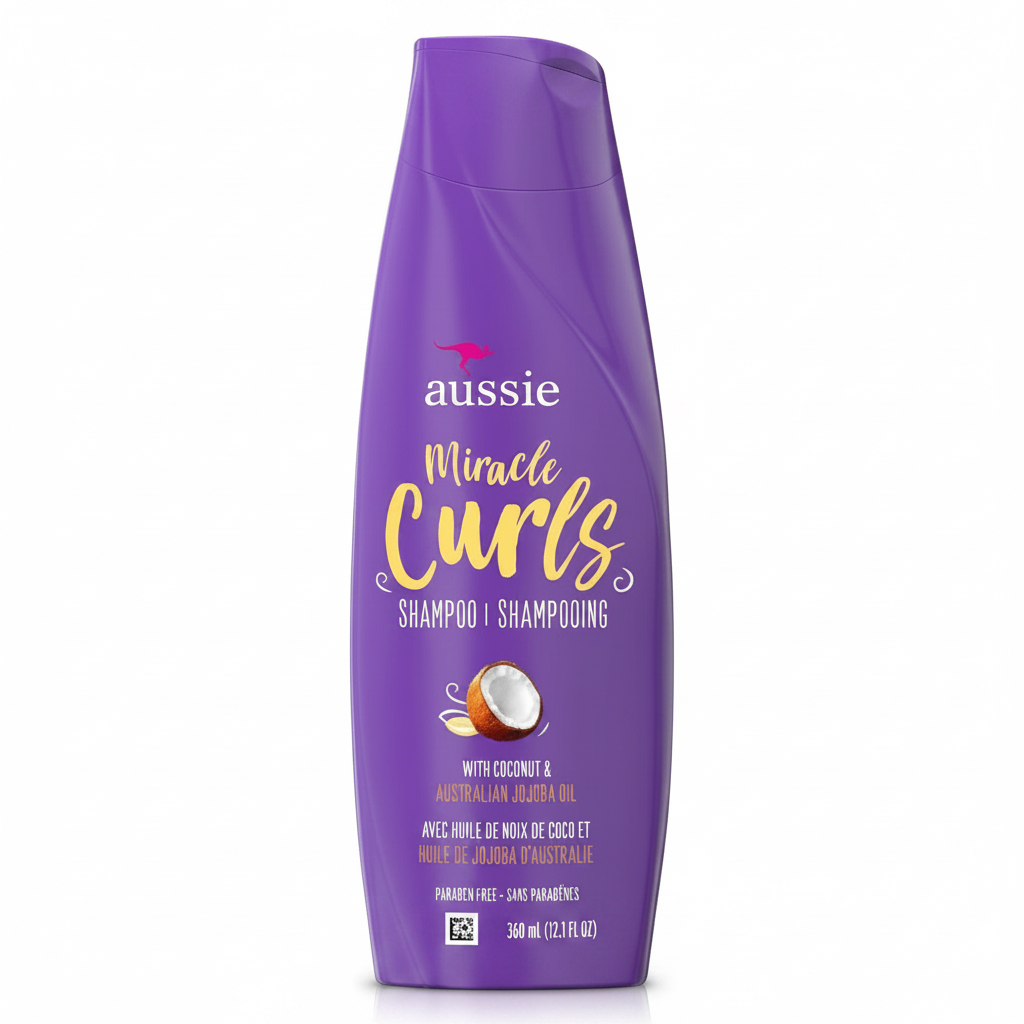 Aussie Miracle Curls Shampoo - White Background