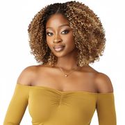 Blonde highlighted curly wig