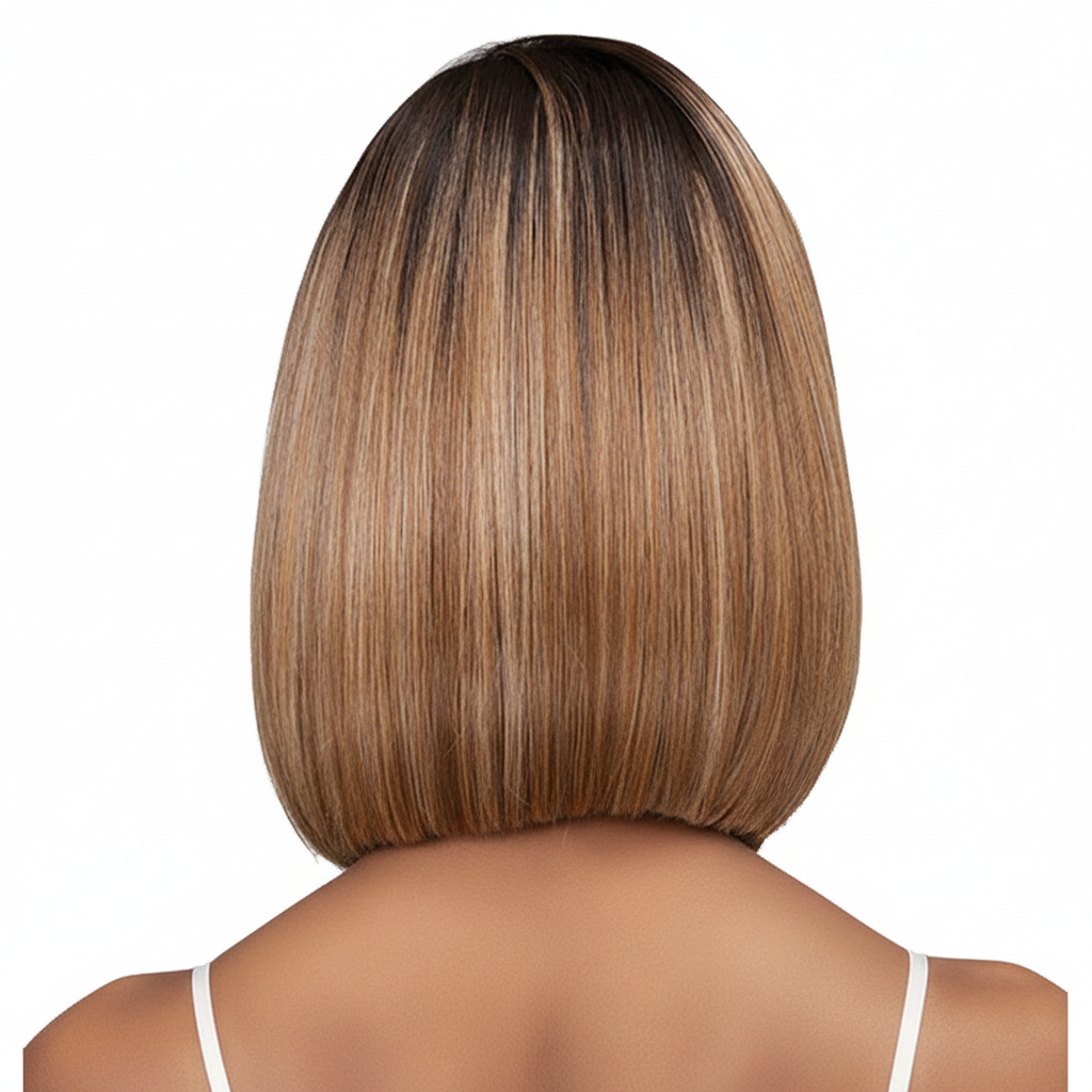 Blonde ombre bob wig - back