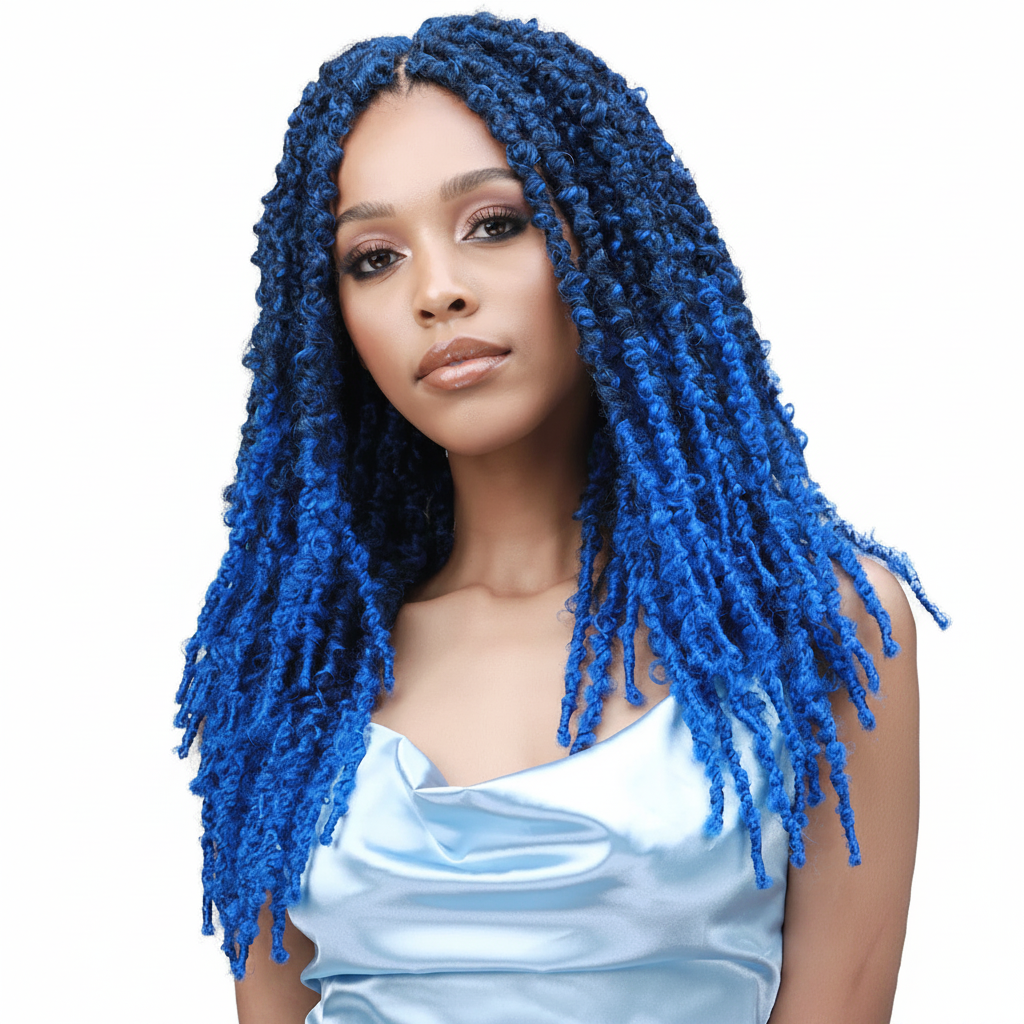 Blue Butterfly Locs Angled