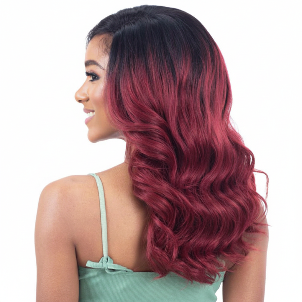 Burgundy Ombre Side