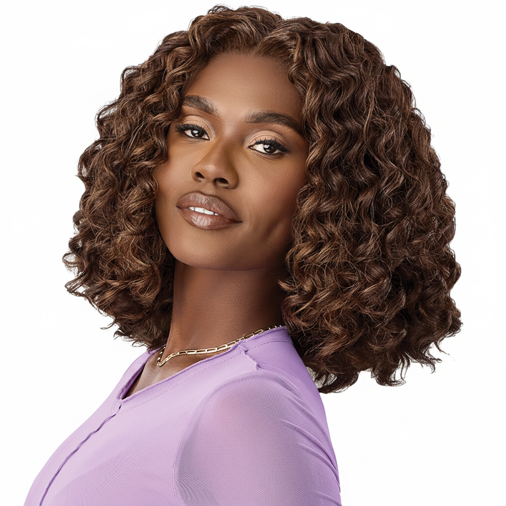 Caramel Brown Side White BG