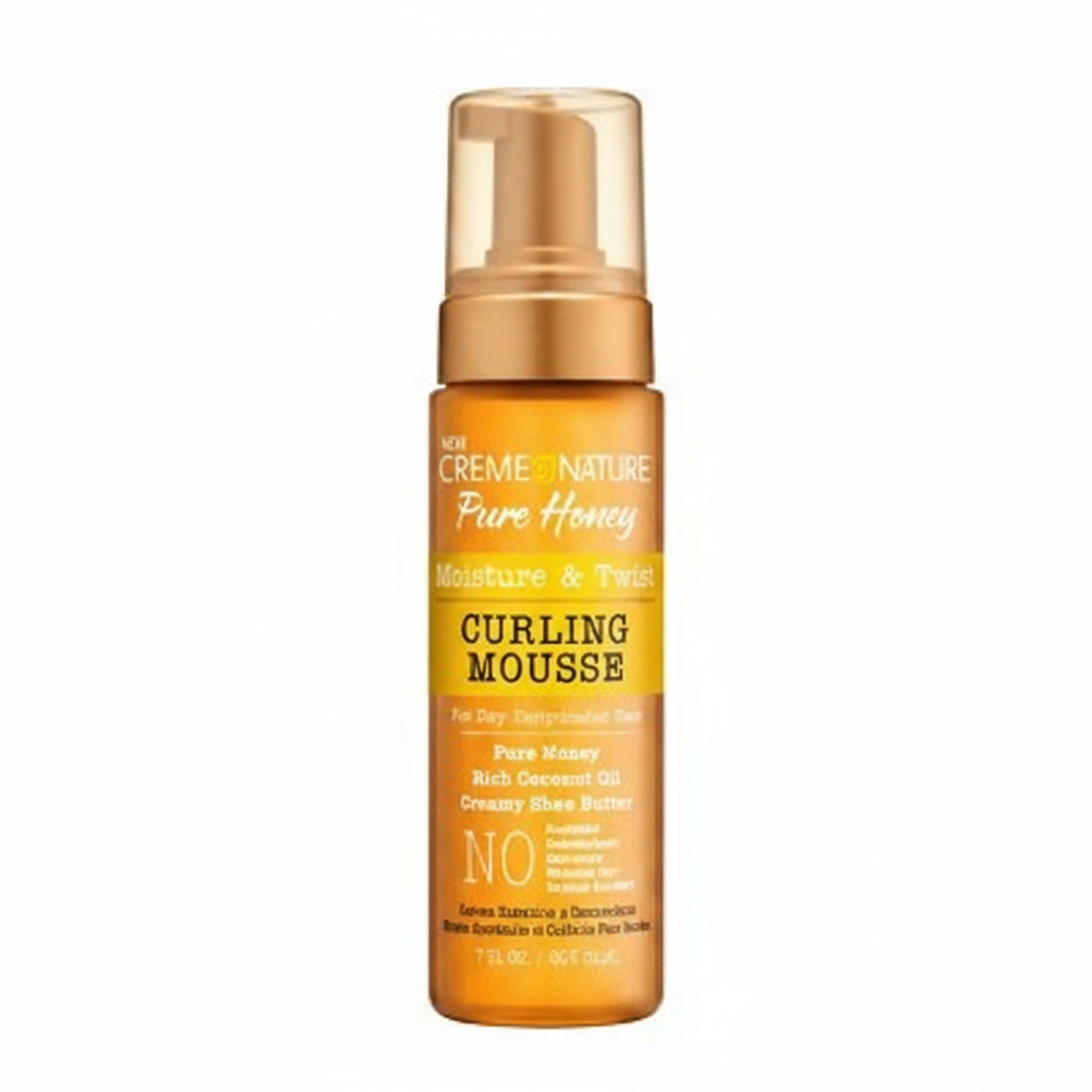 Creme of Nature Pure Honey Curling Mousse 1024x1024 White Background