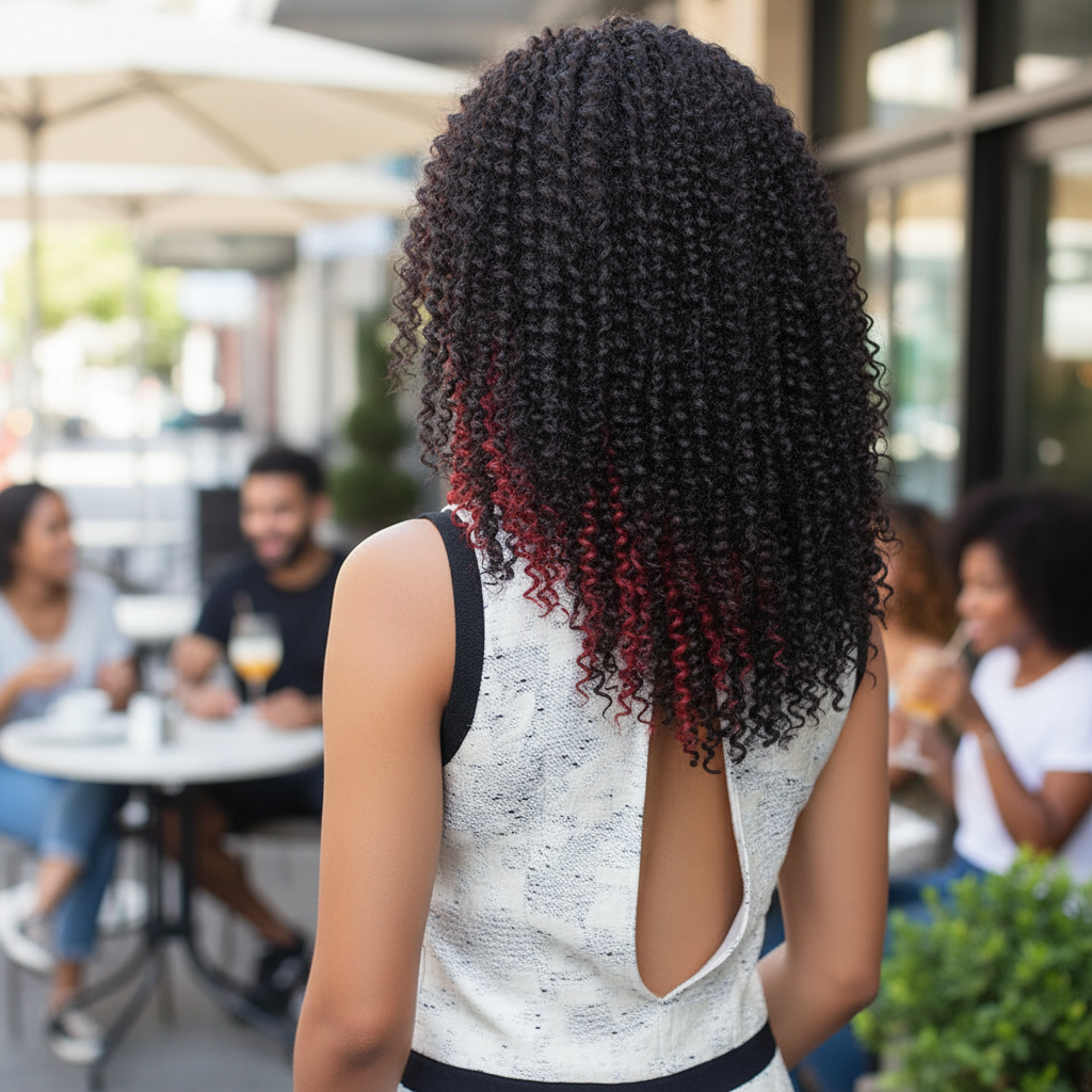 Curly Wig Back View