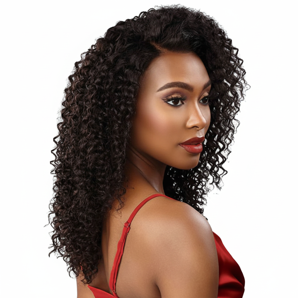 Curly wig - side view