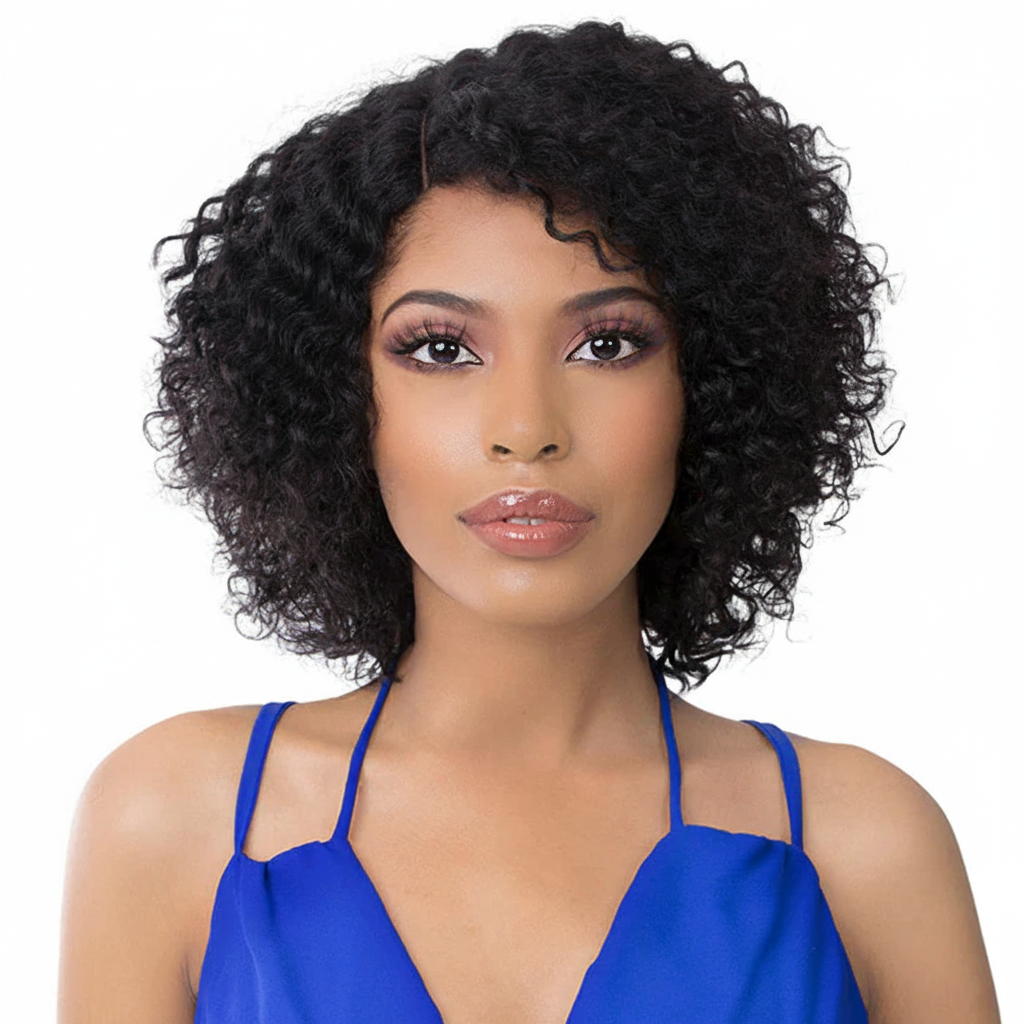 Front view - curly wig
