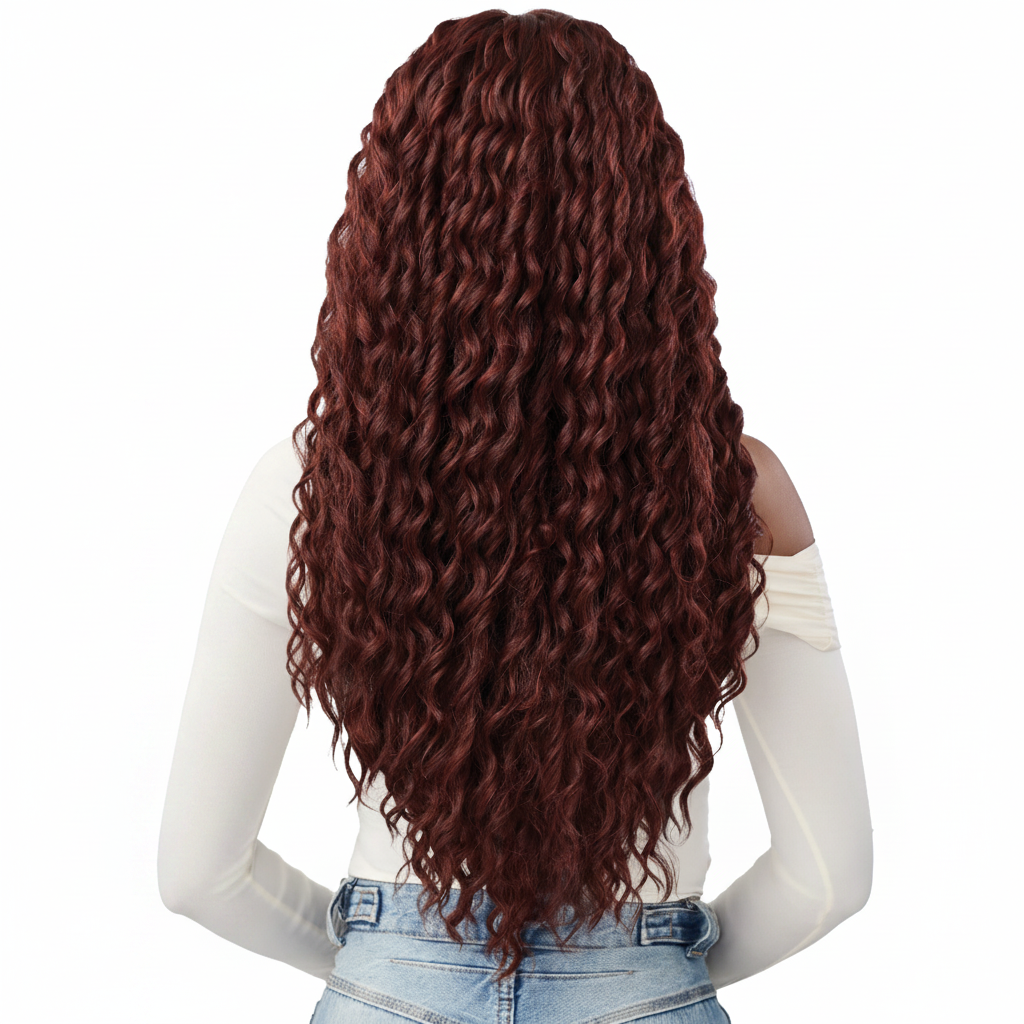 Ginger Brown Wig - Back View