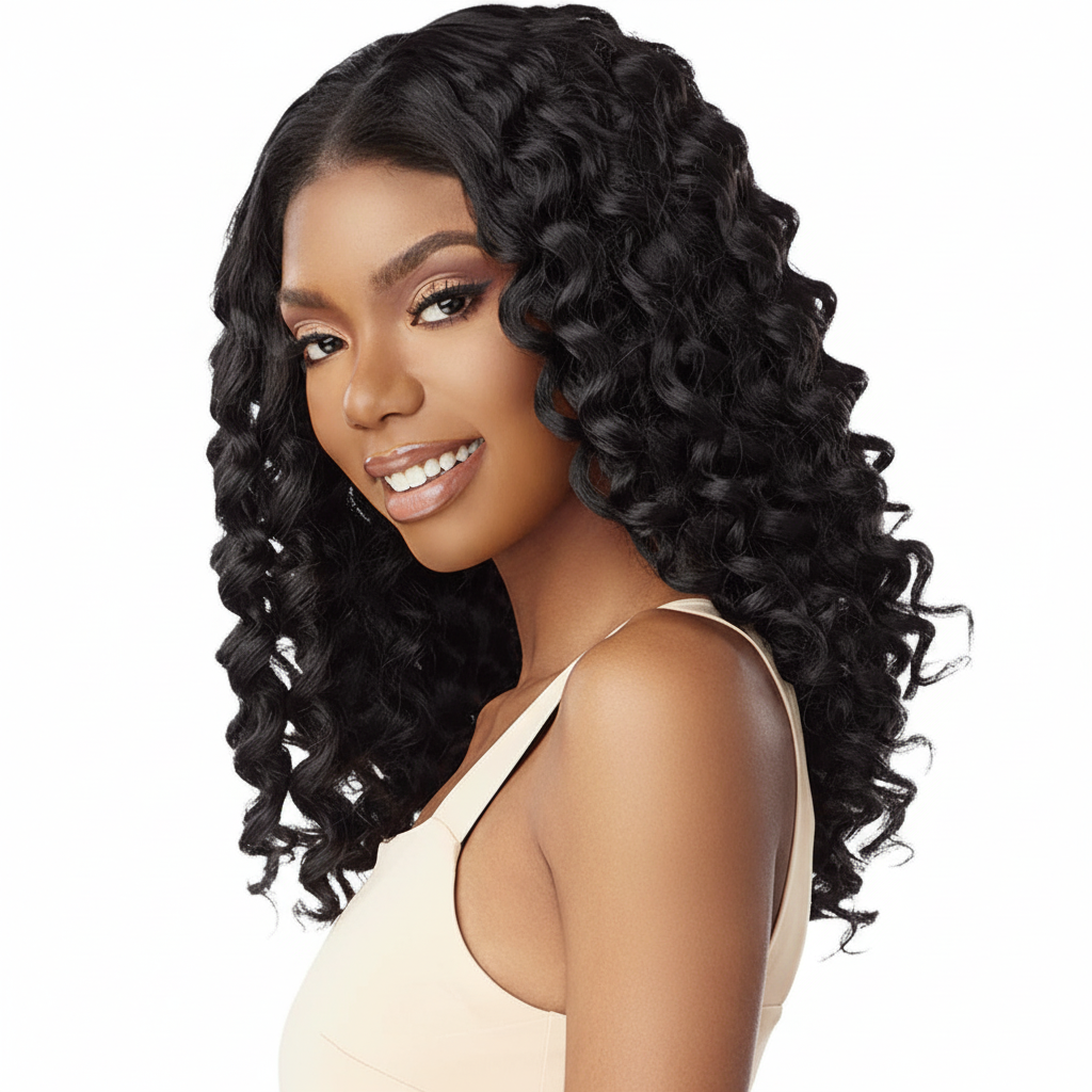 Sensationnel Curls Kinks & Co Synthetic Hair Y-Part Glueless HD Lace Wig - KINKY ROD CURL 18