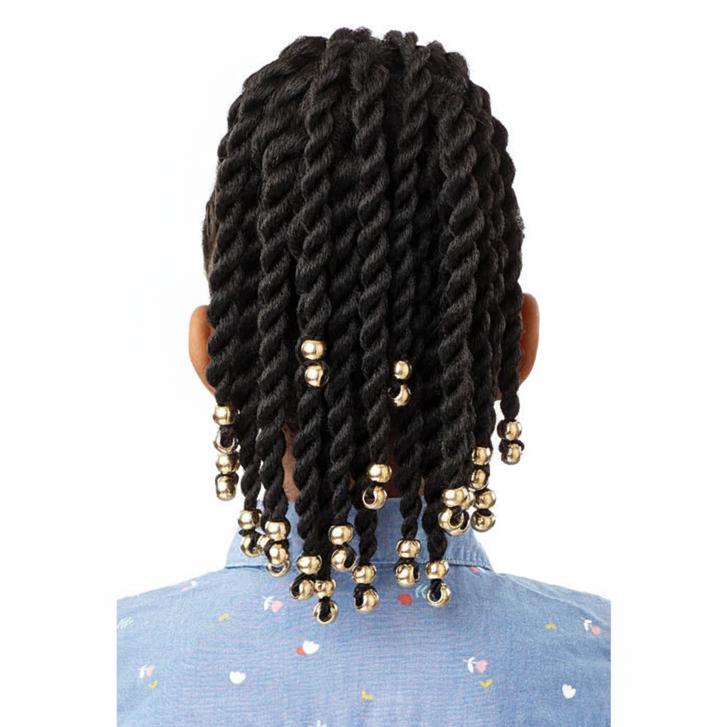 Outre Lil Looks Beaded Twist Ponytail - Back View