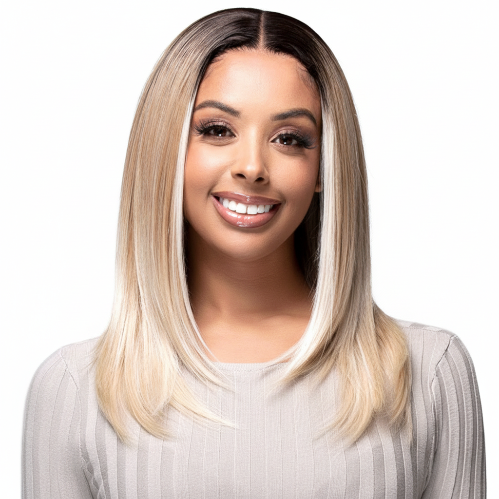 Bobbi Boss Human Hair Blend Glueless 13X4 HD Lace Frontal Wig - MBLF405 AYANNA