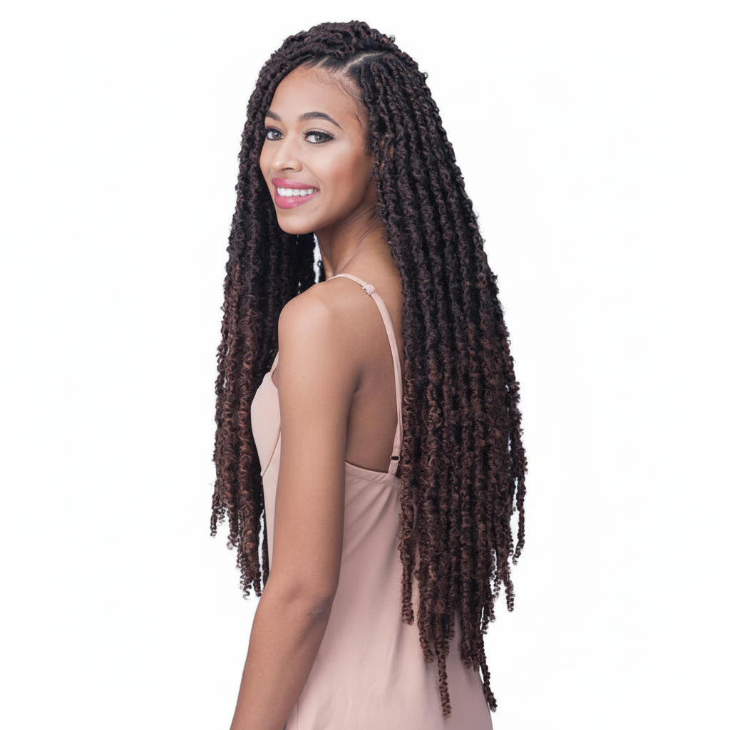 Bobbi Boss Nu Locs Distressed butterfly locs 24 - side view