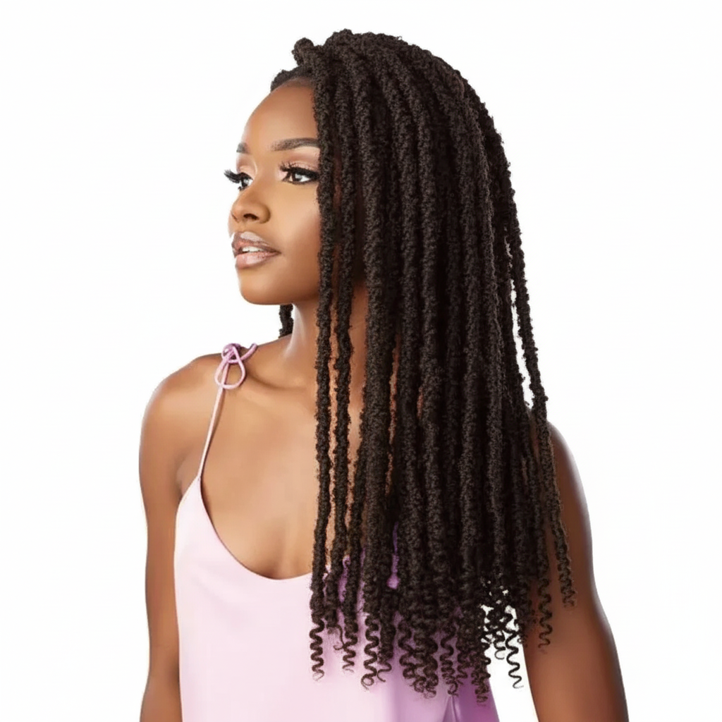 Lulutress 2X Butterfly Locs 18" - Side View