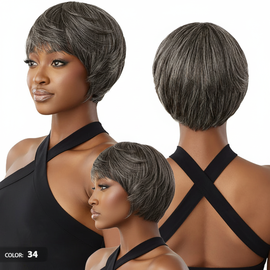 Outre 100% Human Hair Fab & Fly Gray Glamour Wig - HH MURIEL