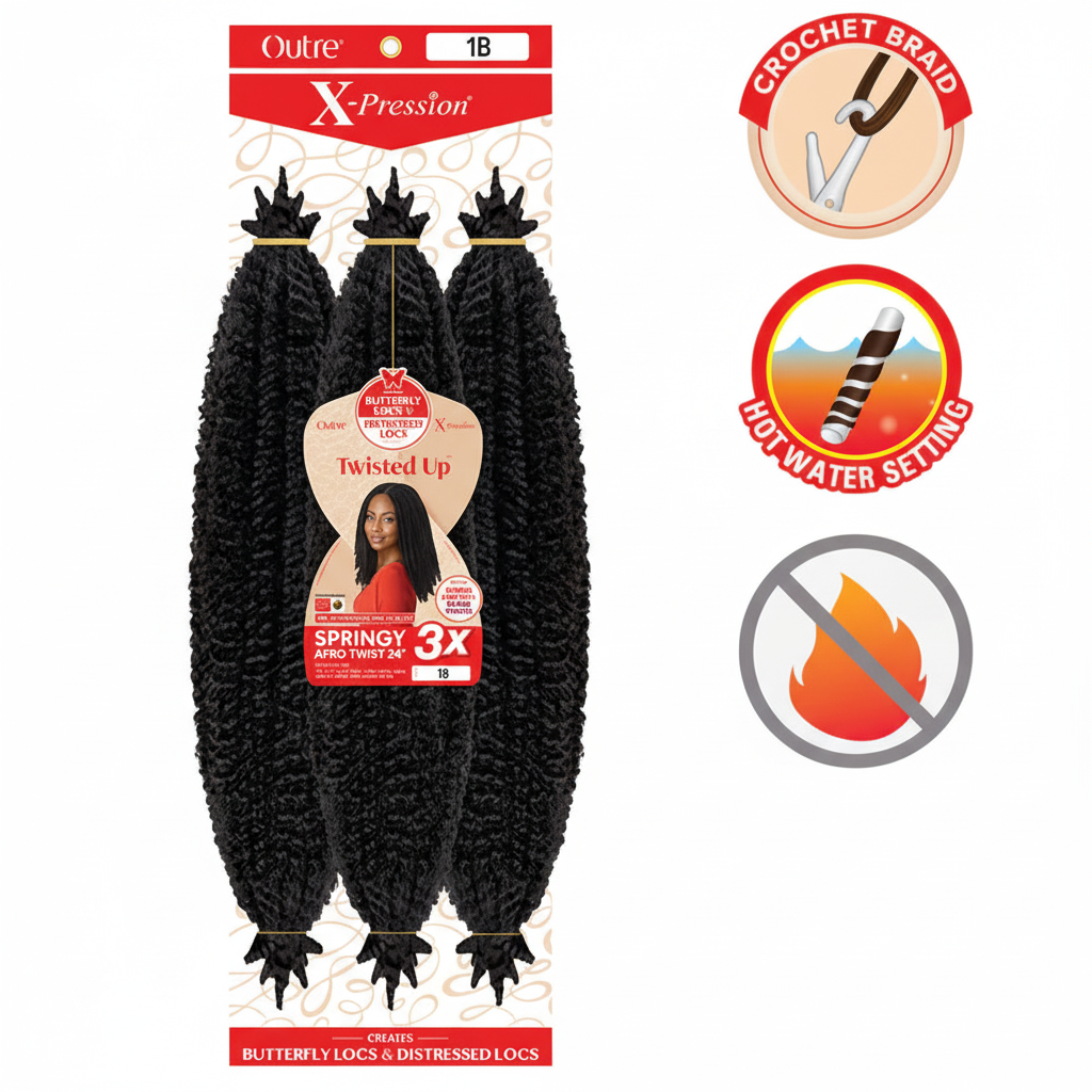 Outre X-Pression Twisted-Up Crochet Braid - 3X SPRINGY AFRO TWIST 16
