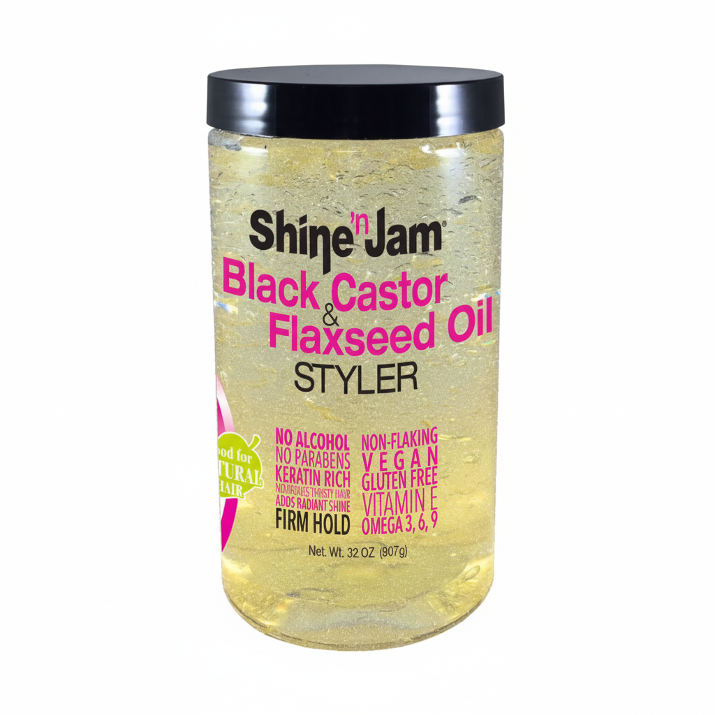 Shine 'n Jam Black Castor & Flaxseed Oil Styler 32oz