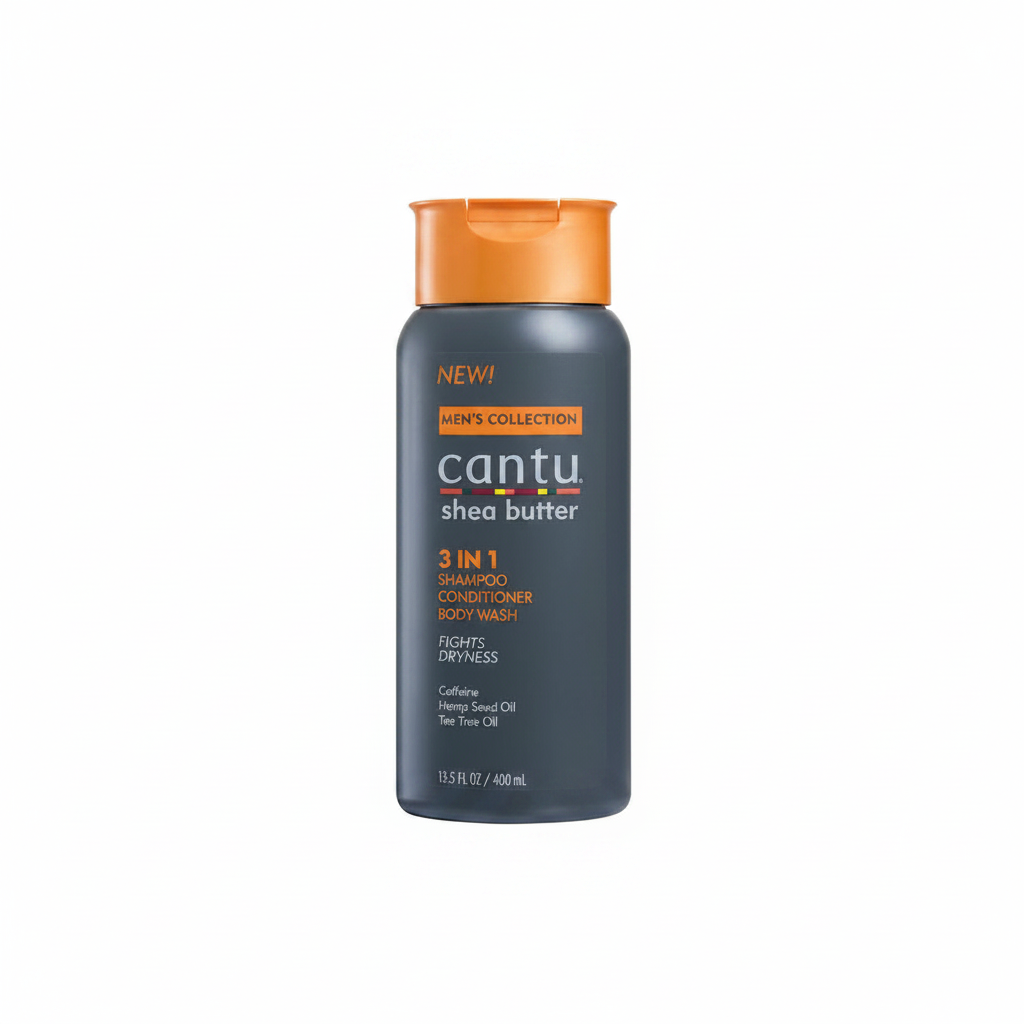 Cantu Shea Butter Men's Collection 3 in 1 Shampoo Conditioner Body Wash 13.5oz