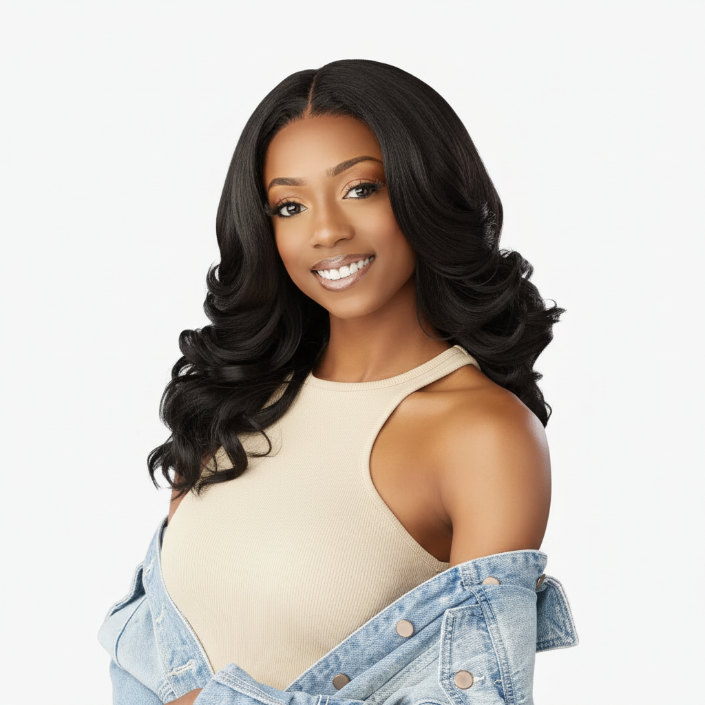 Sensationnel Curls Kinks & Co Synthetic Hair Y-Part Glueless HD Lace Wig - KINKY BARREL CURL 20