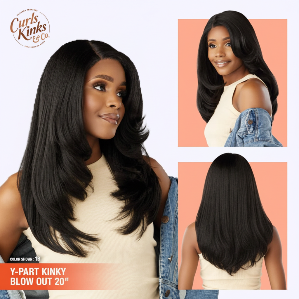 Sensationnel Curls Kinks & Co Synthetic Hair Y-Part Glueless HD Lace Wig - KINKY BLOW OUT 20