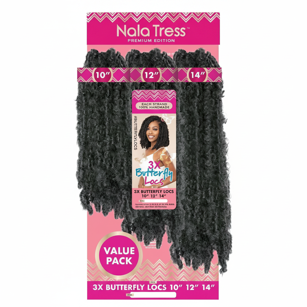 Janet Collection Nala Tress 3X Butterfly Locs 10 12 14 inch value pack