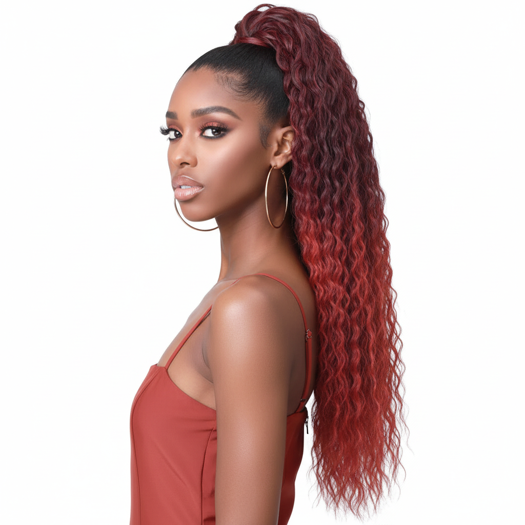 Bobbi Boss Human Hair Blend Tress Up Ponytail - MOD026 BRAZILIAN WAVE 28