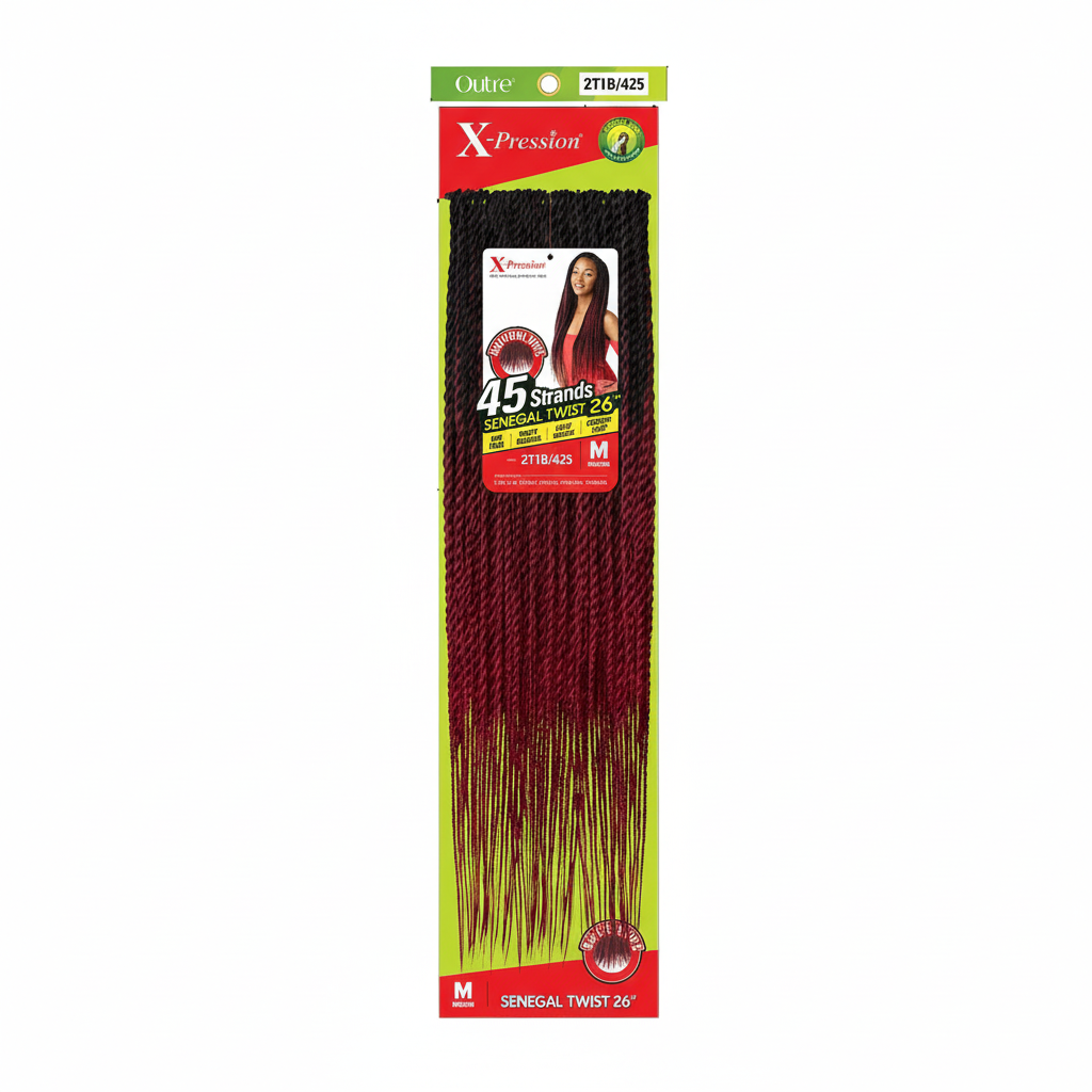 Outre X-Pression Pre Looped Crochet Braid - SENEGAL TWIST MEDIUM NATURAL TIP 45 Strands 26"