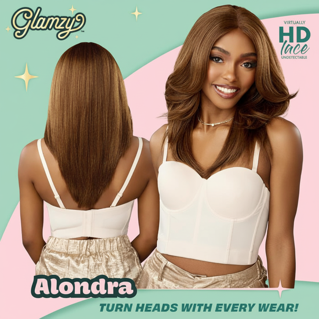 Sensationnel Glamzy Synthetic Hair Glueless HD Lace Parting Wig - ALONDRA