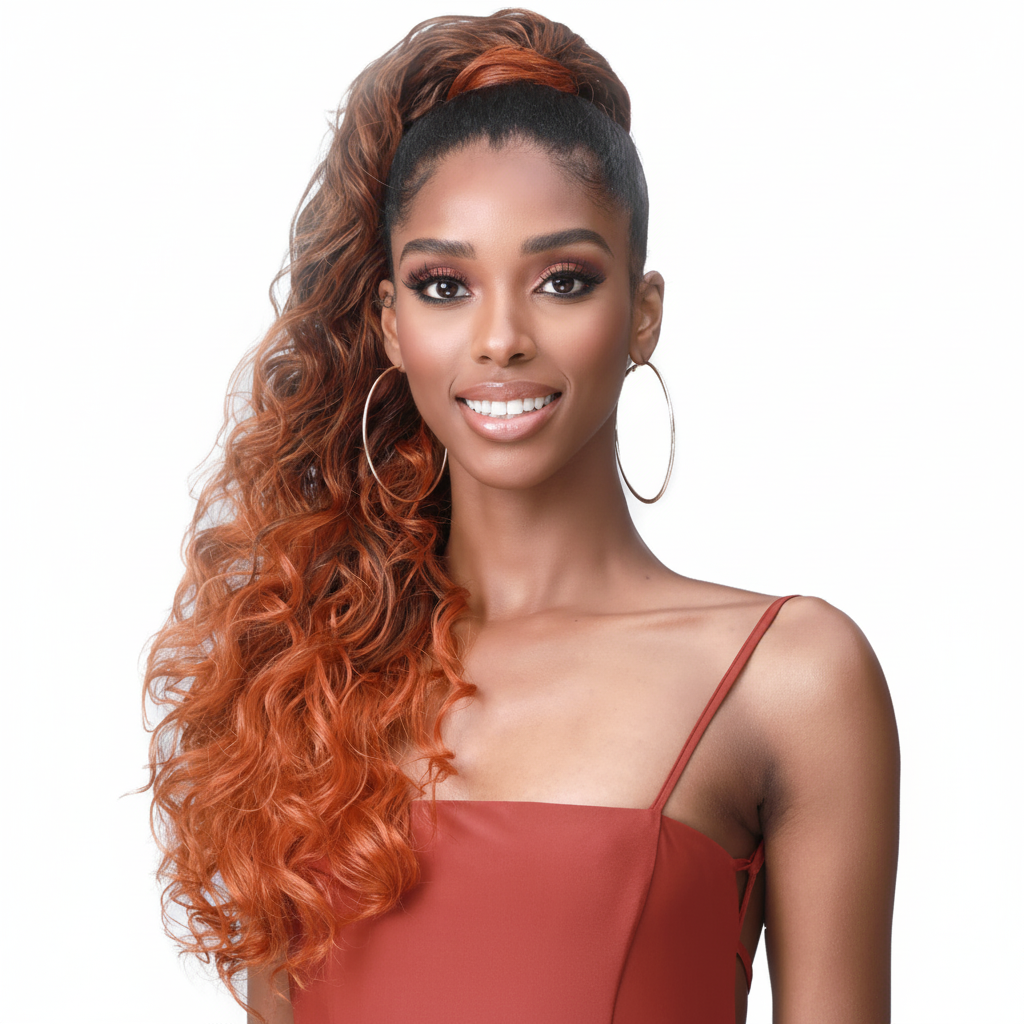 Bobbi Boss Human Hair Blend Tress Up Ponytail - MOD021 OCEAN WAVE 28