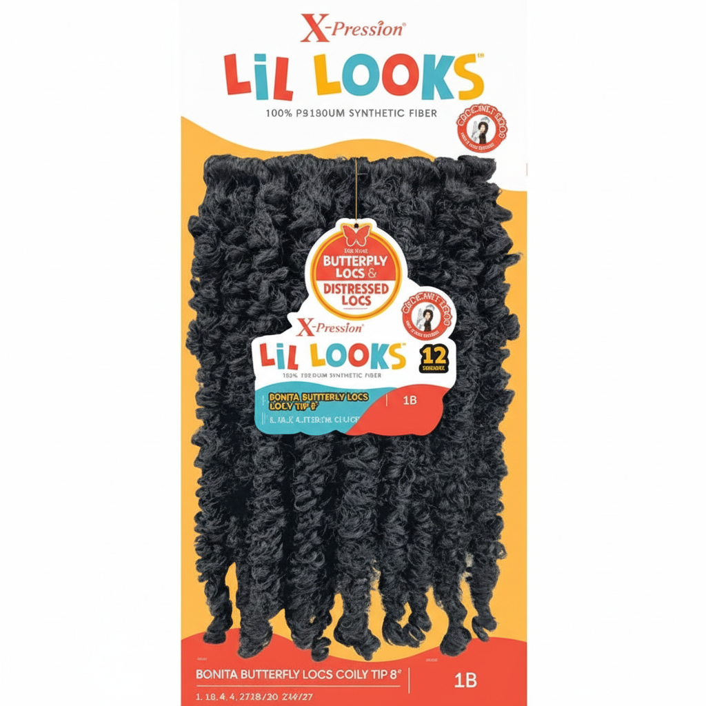 Outre Synthetic X-pression Lil Looks Braid - BONITA BUTTERFLY LOCS COILY TIP 8