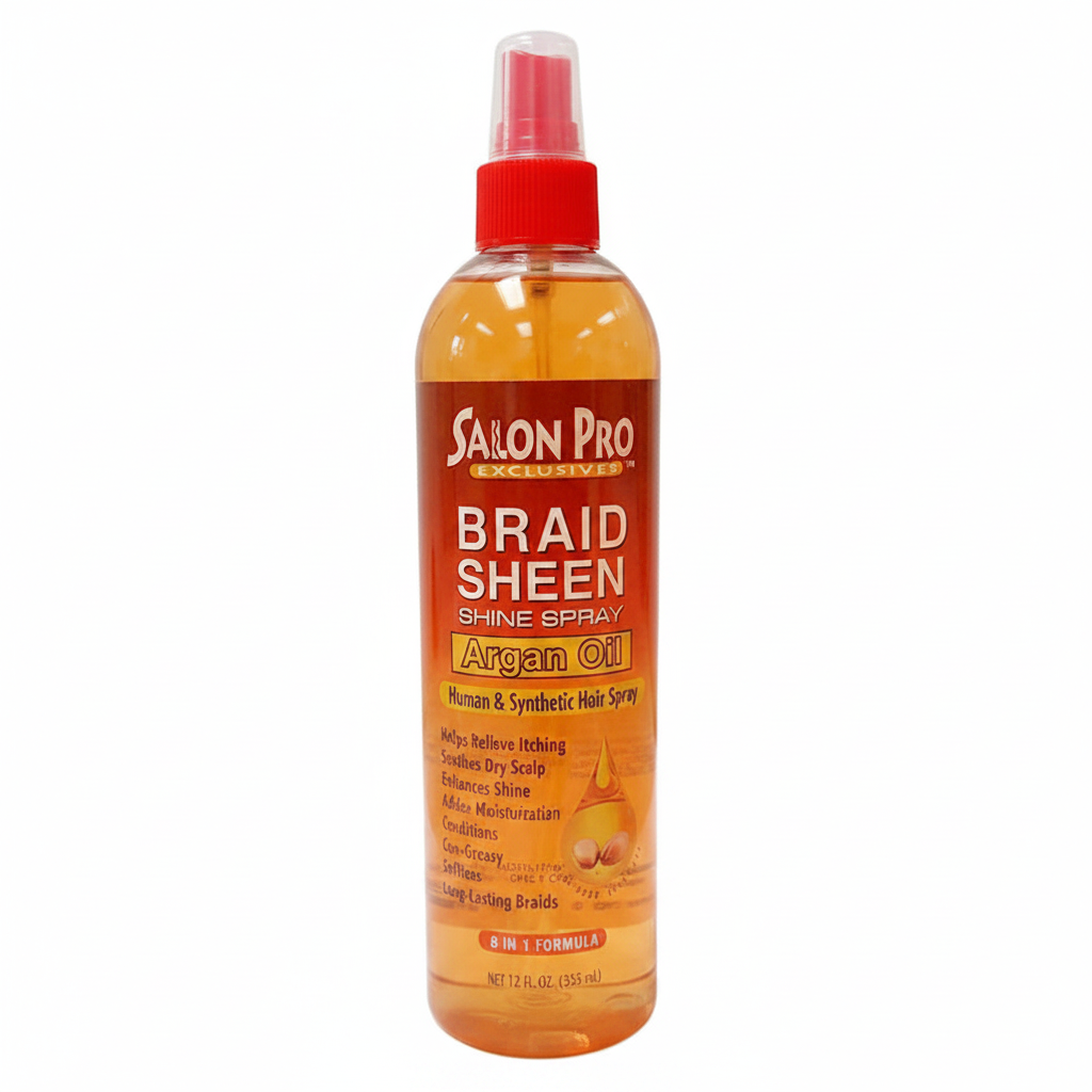Salon Pro Exclusives Braid Sheen Shine Spray Argan Oil 12 fl oz