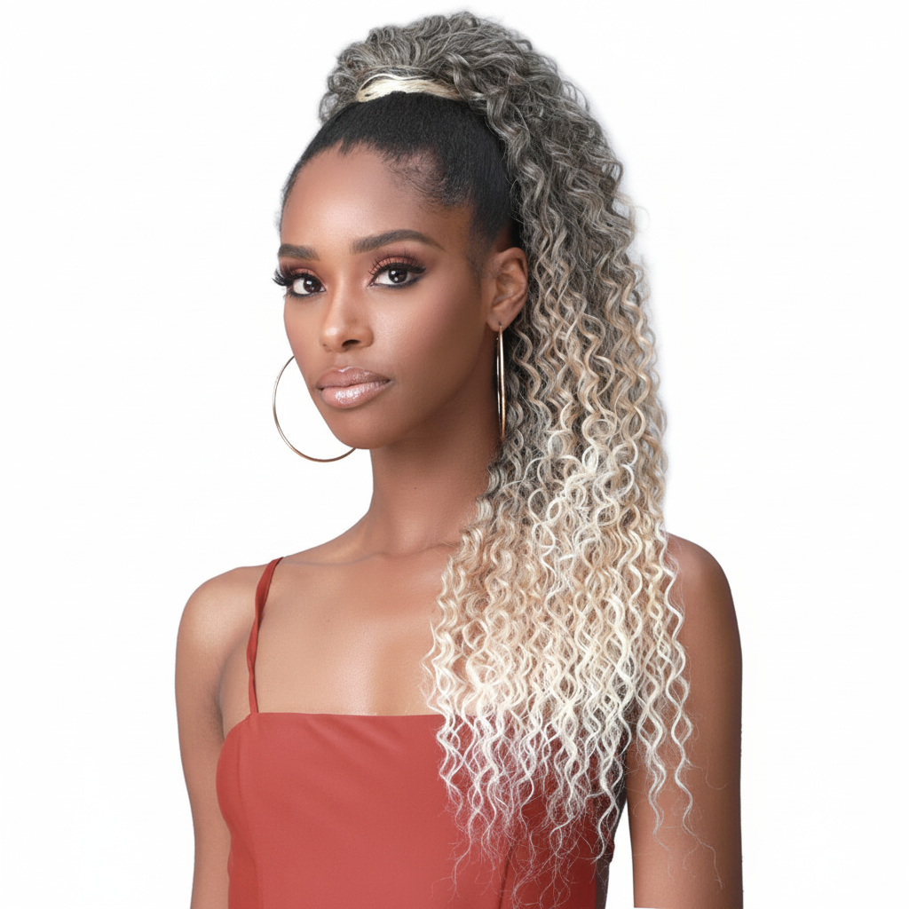 Bobbi Boss Human Hair Blend Tress Up Ponytail - MOD023 WATER WAVE 28