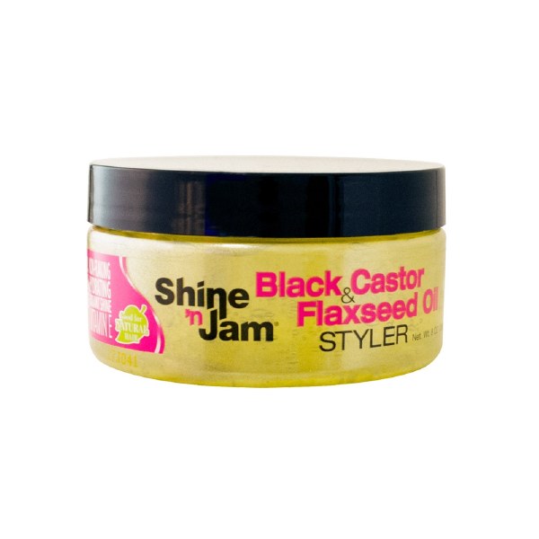 Shine 'N Jam Black Castor & Flaxseed Oil Styler 8 oz