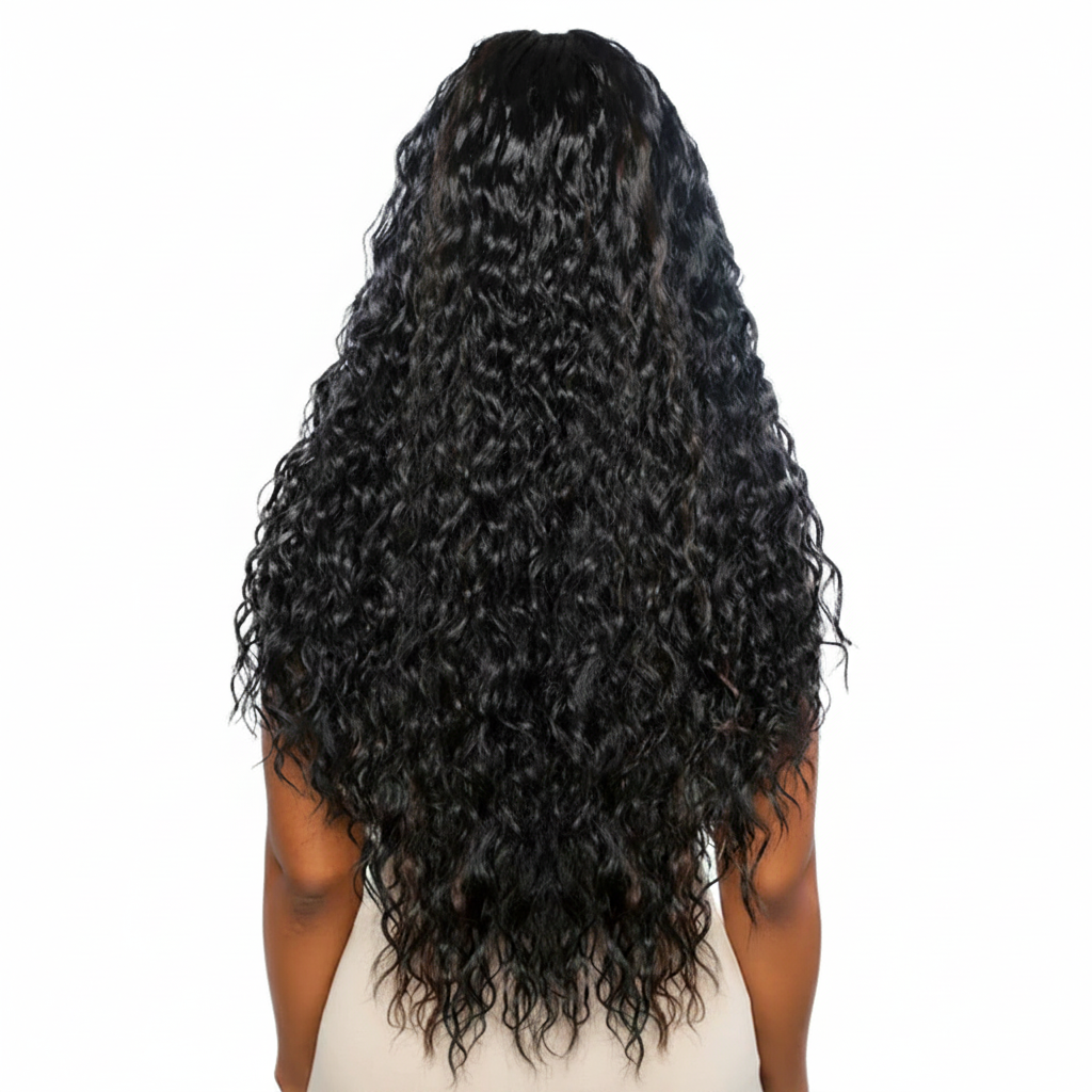 Long Curly Wig - Back View