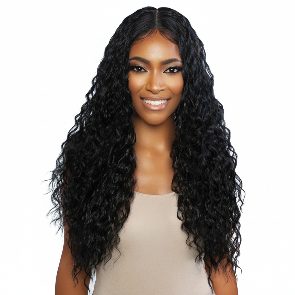 Long Curly Wig - Front View