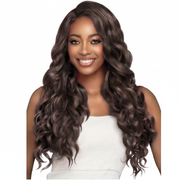 Long wavy dark brown wig