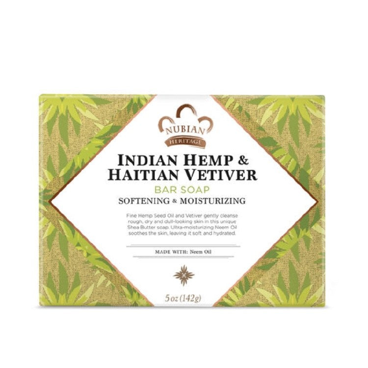 Nubian Heritage Indian Hemp & Haitian Vetiver Bar Soap 5 oz