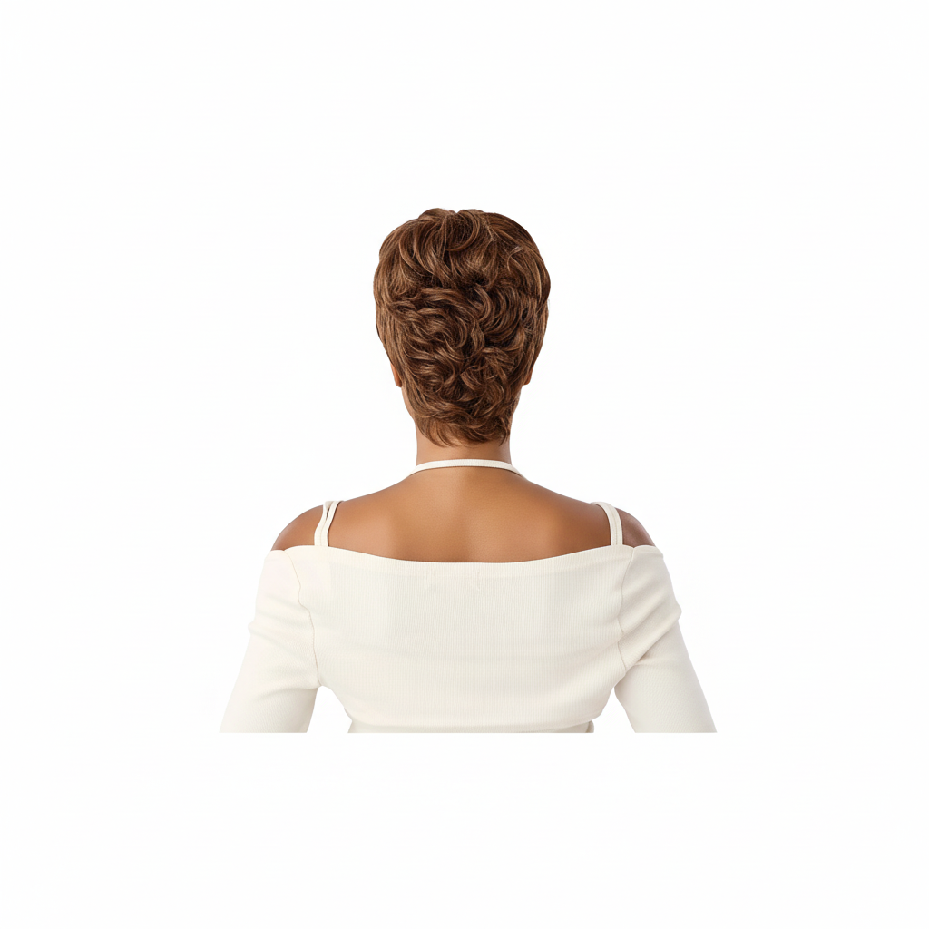 Resized wig image - Chocolate Brown back
