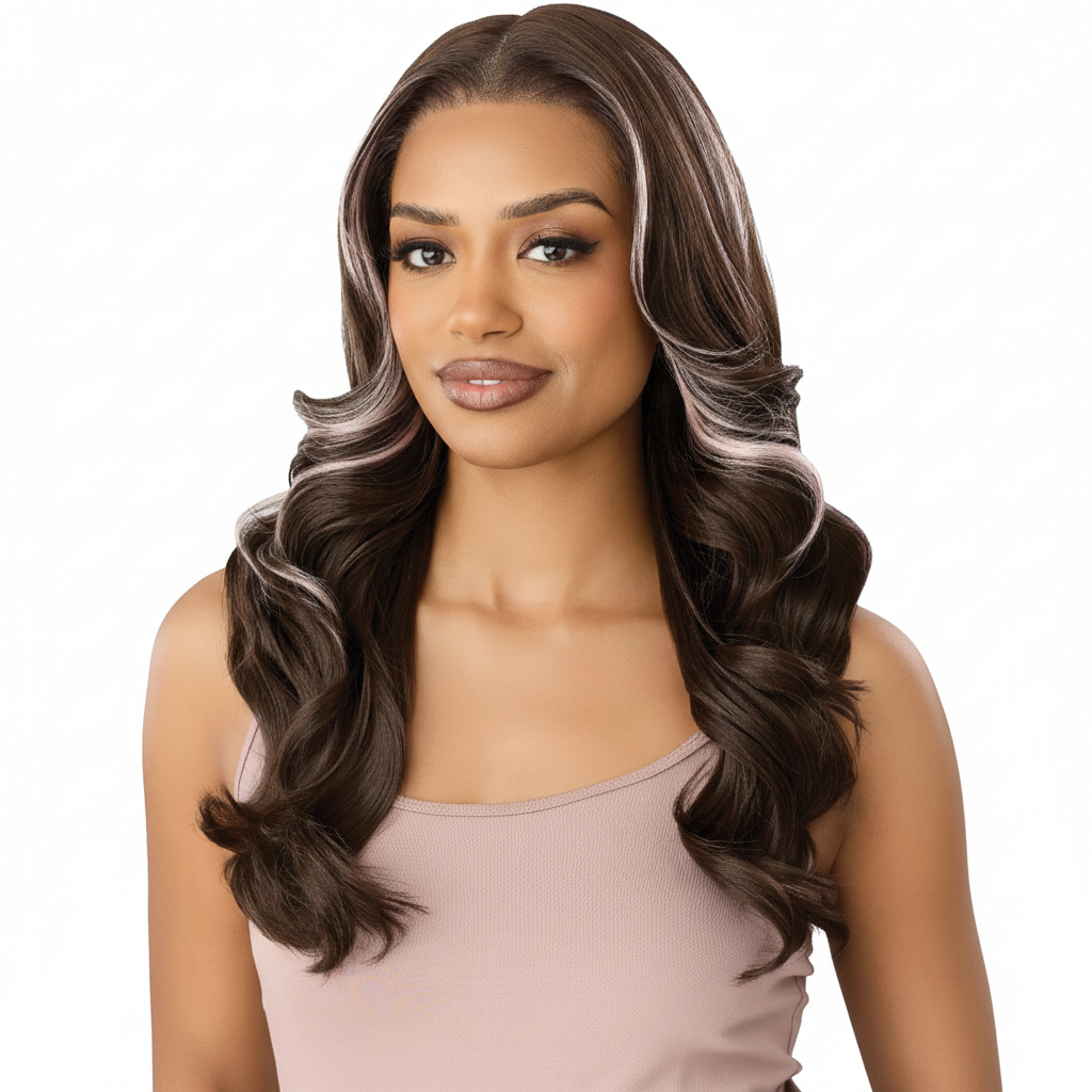 Rose-Brown Wig Front View